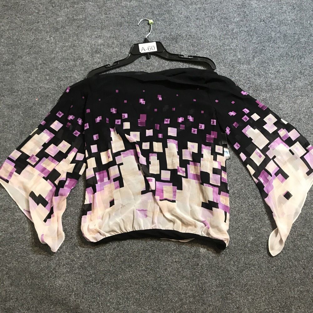 Alfani Womens blouse shirt Bell sleeve multicolor Size Small